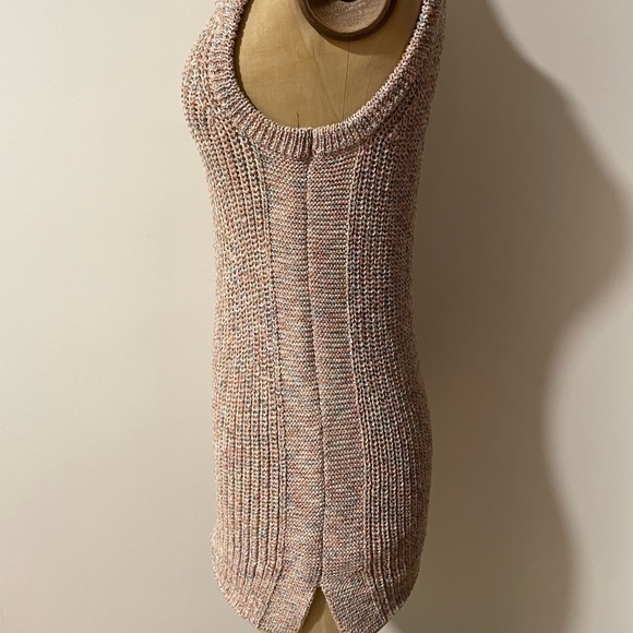 Ella Moss Sleeveless Knit Top Sweater Rosey Small Pink Long Vest Crewneck - Picture 3 of 12